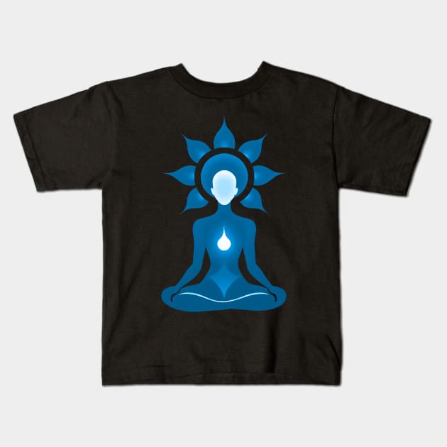 Aura Blue Meditation 07 Kids T-Shirt by CGI Studios